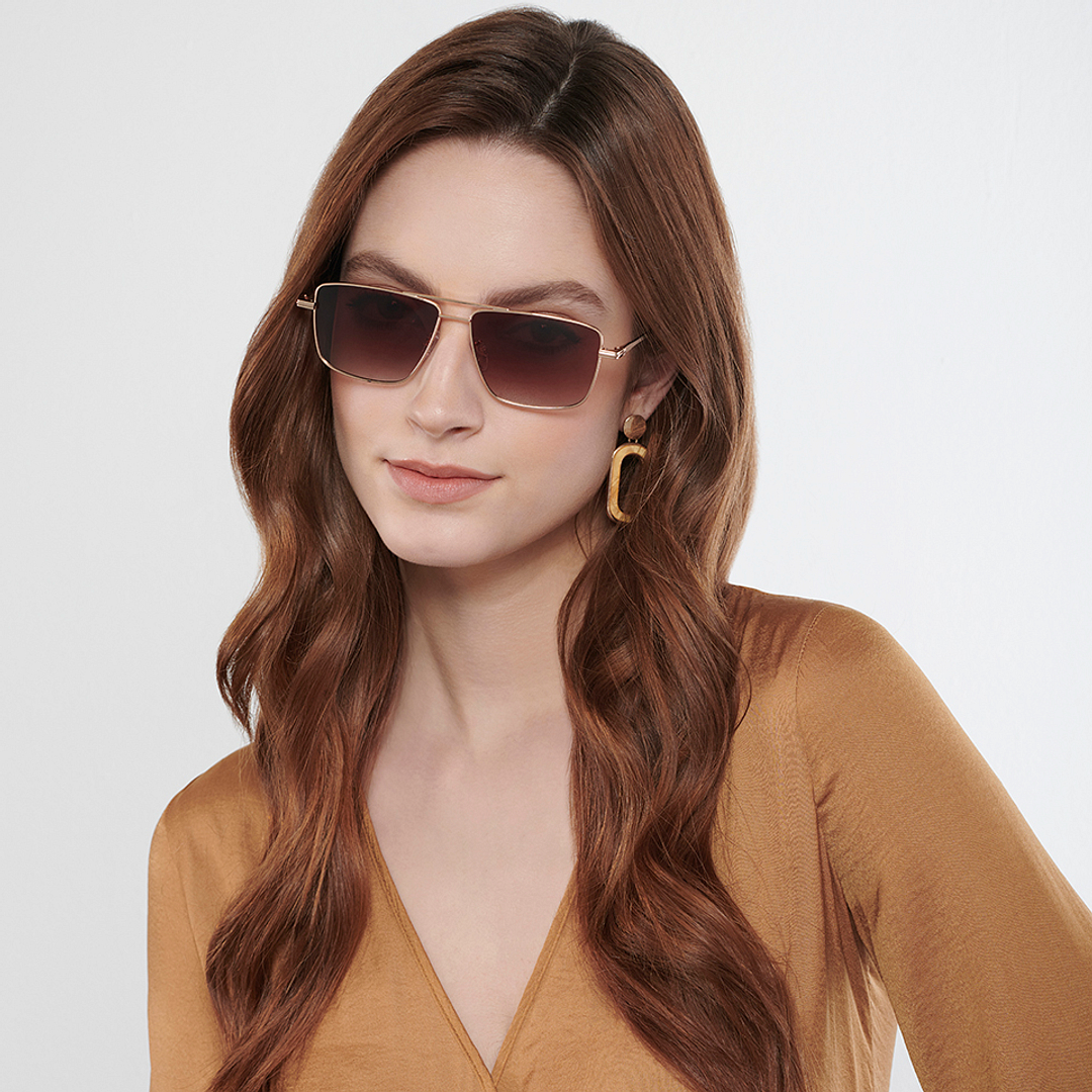 John Jacobs Gold Full Rim Square left side