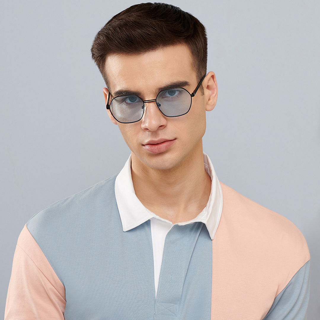 John Jacobs Online Black Full Rim Geometric right side