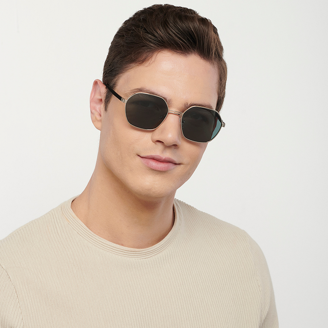 John Jacobs Online Silver Full Rim Geometric left side