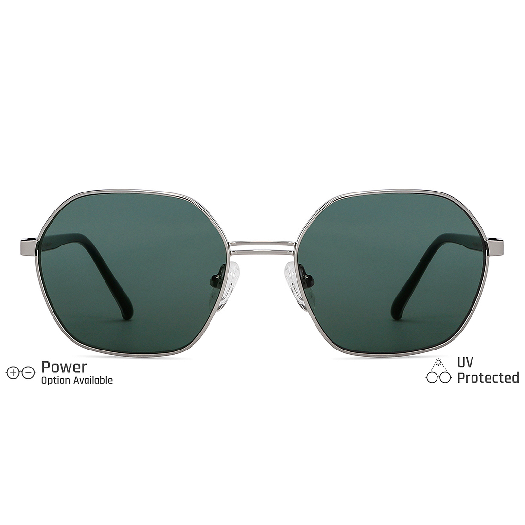 John Jacobs Online Silver Full Rim Geometric right side