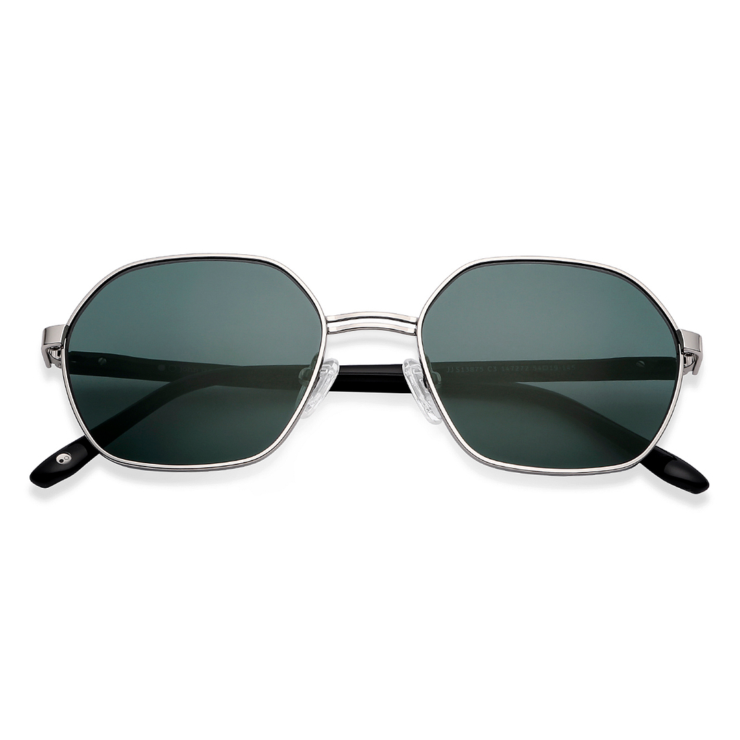 John Jacobs Online Silver Full Rim Geometric left side