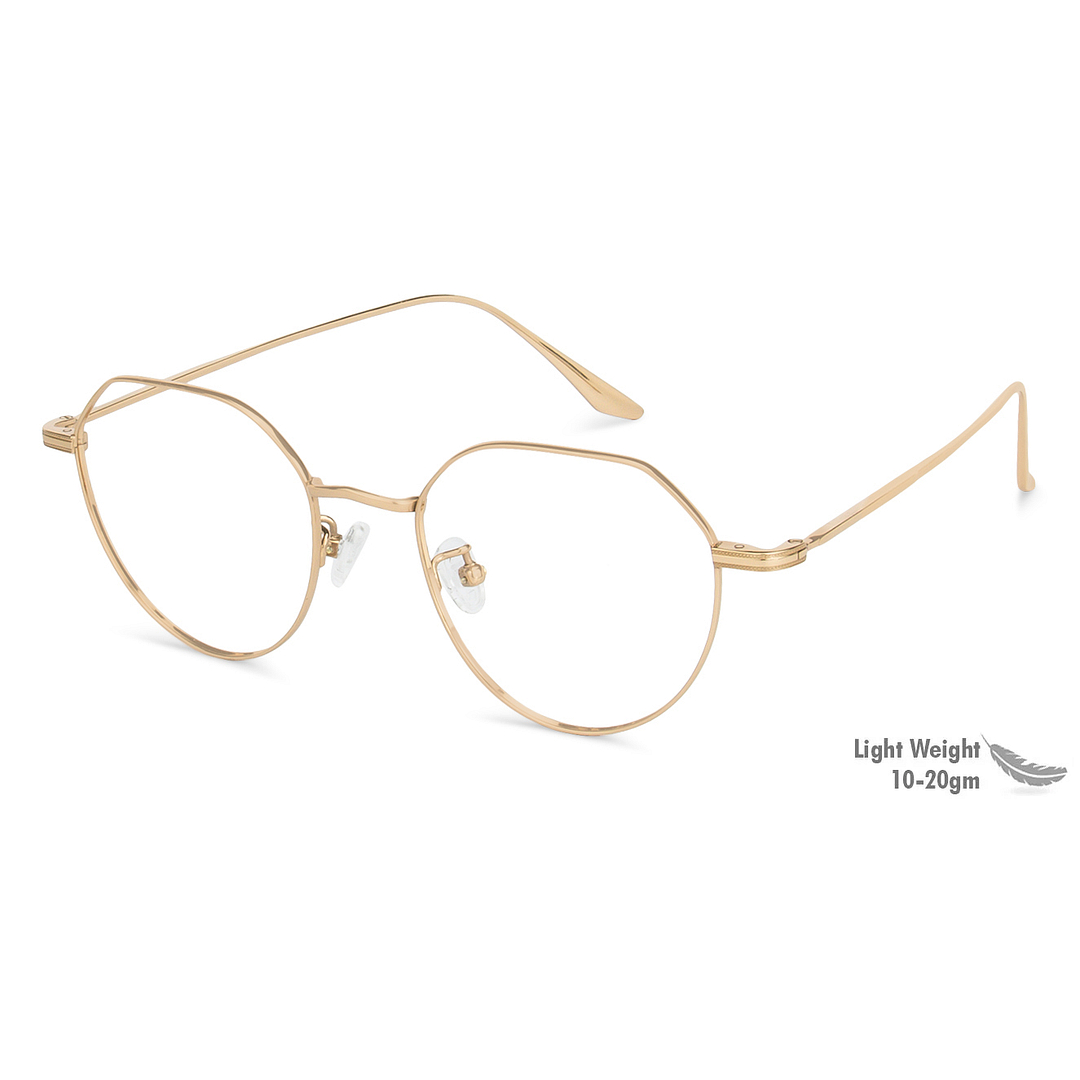 John Jacobs Online Gold Full Rim Geometric left side
