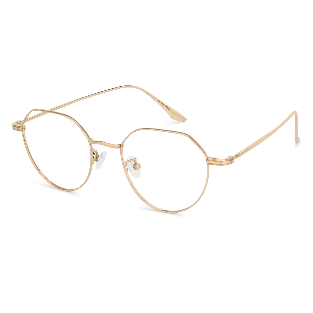 John Jacobs Online Gold Full Rim Geometric right side