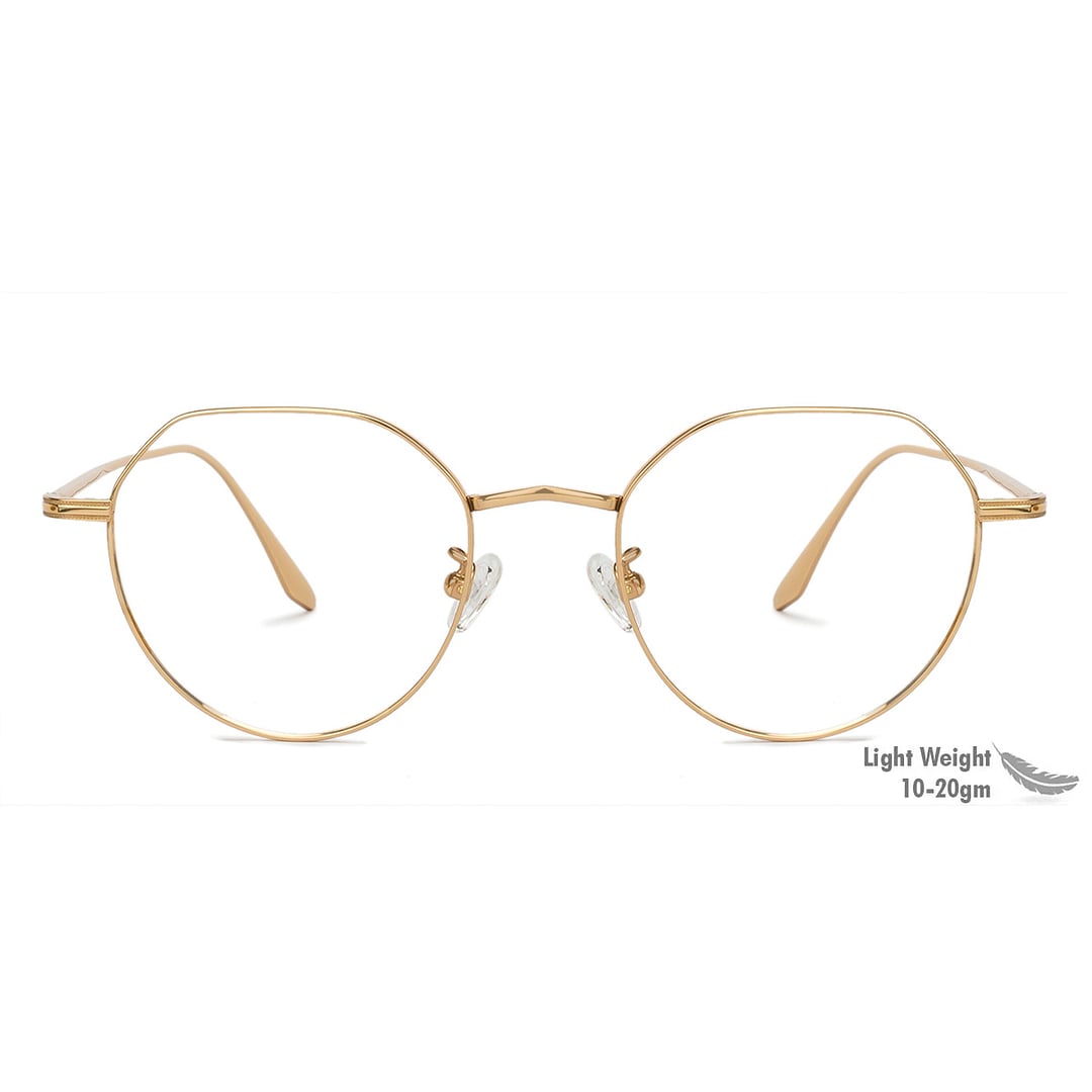John Jacobs Online Gold Full Rim Geometric right side