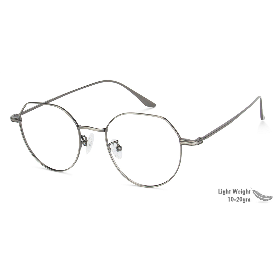 John Jacobs Online Silver Full Rim Geometric left side