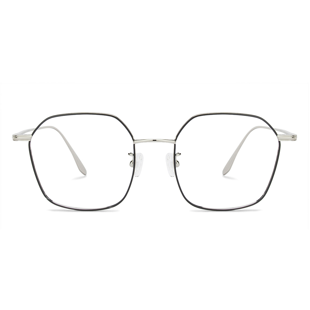 John Jacobs Silver Full Rim Geometric right side