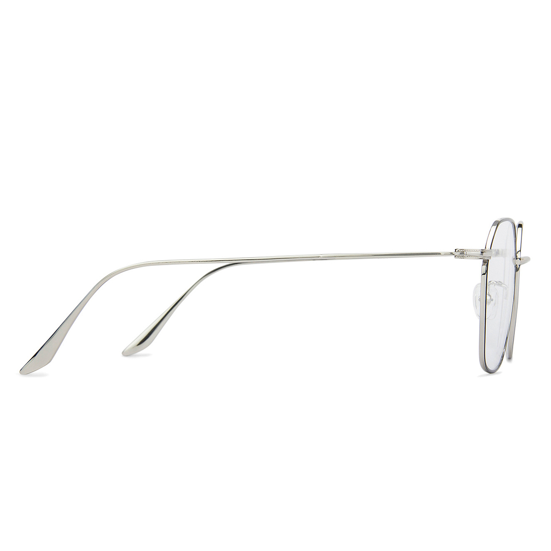 John Jacobs Silver Full Rim Geometric left side