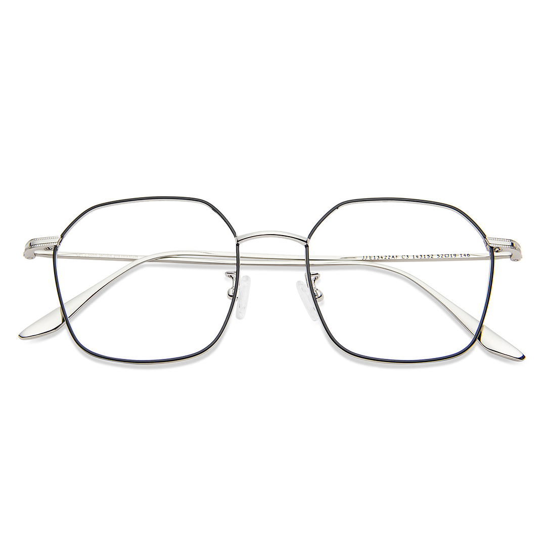 John Jacobs Silver Full Rim Geometric left side