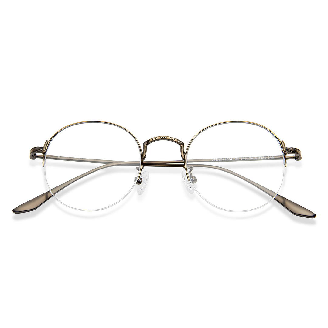 John Jacobs Online Light Brown Half Rim Round left side