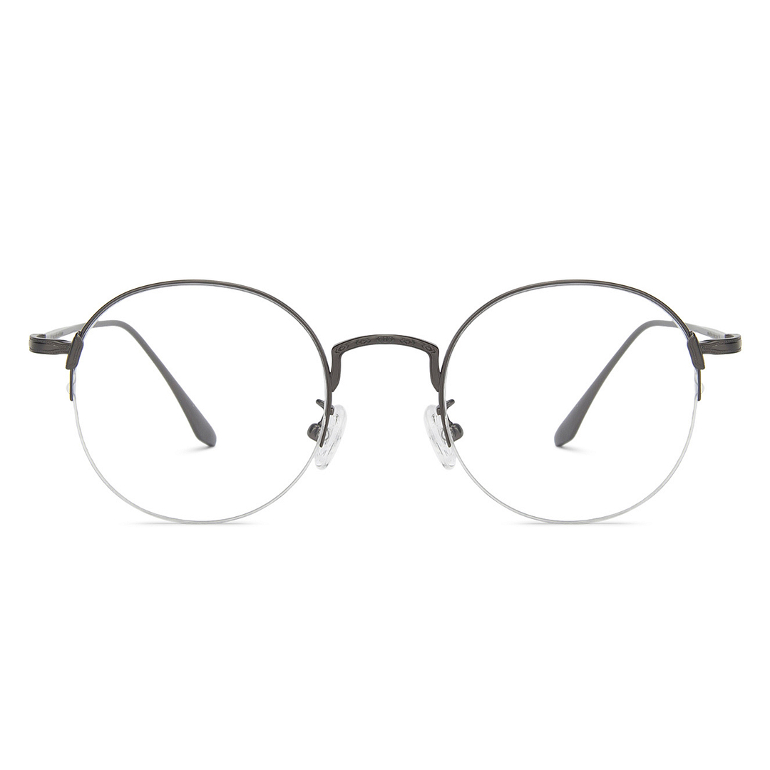 John Jacobs Online Gunmetal Half Rim Round right side
