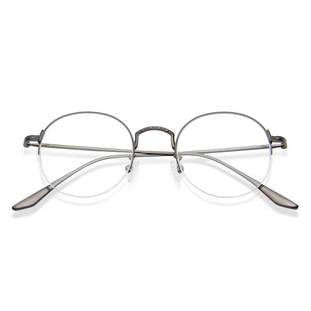 John Jacobs Online Gunmetal Half Rim Round right side