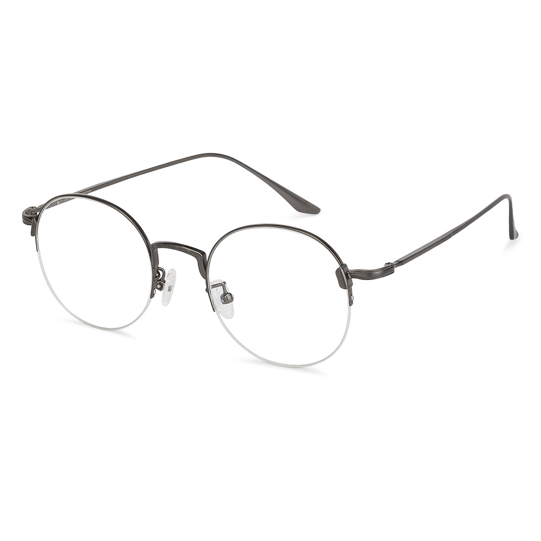 John Jacobs Online Gunmetal Half Rim Round left side