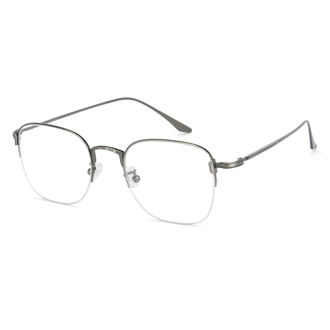 John Jacobs Online Gunmetal Half Rim Square left side