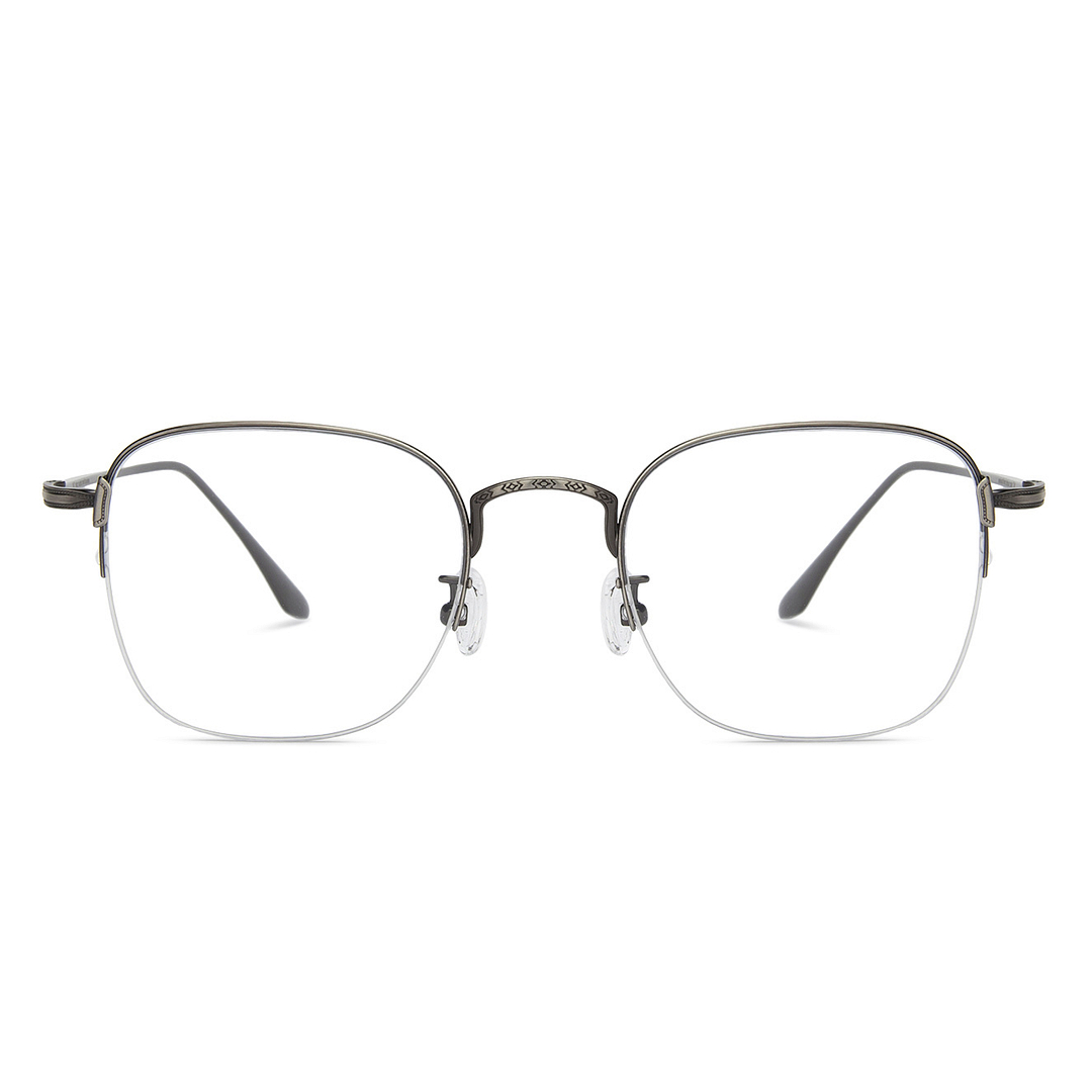 John Jacobs Online Gunmetal Half Rim Square right side