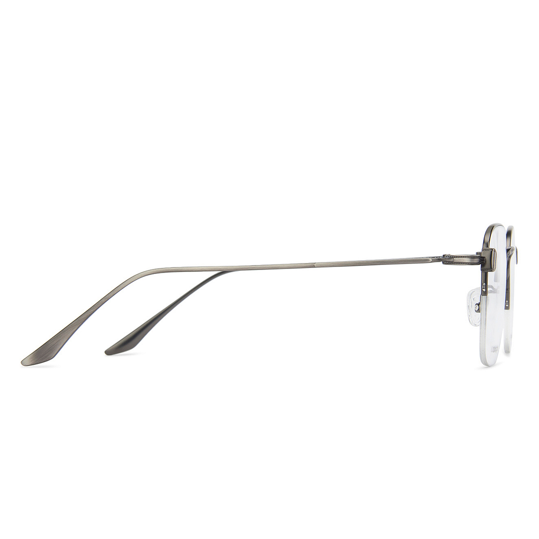 John Jacobs Online Gunmetal Half Rim Square left side