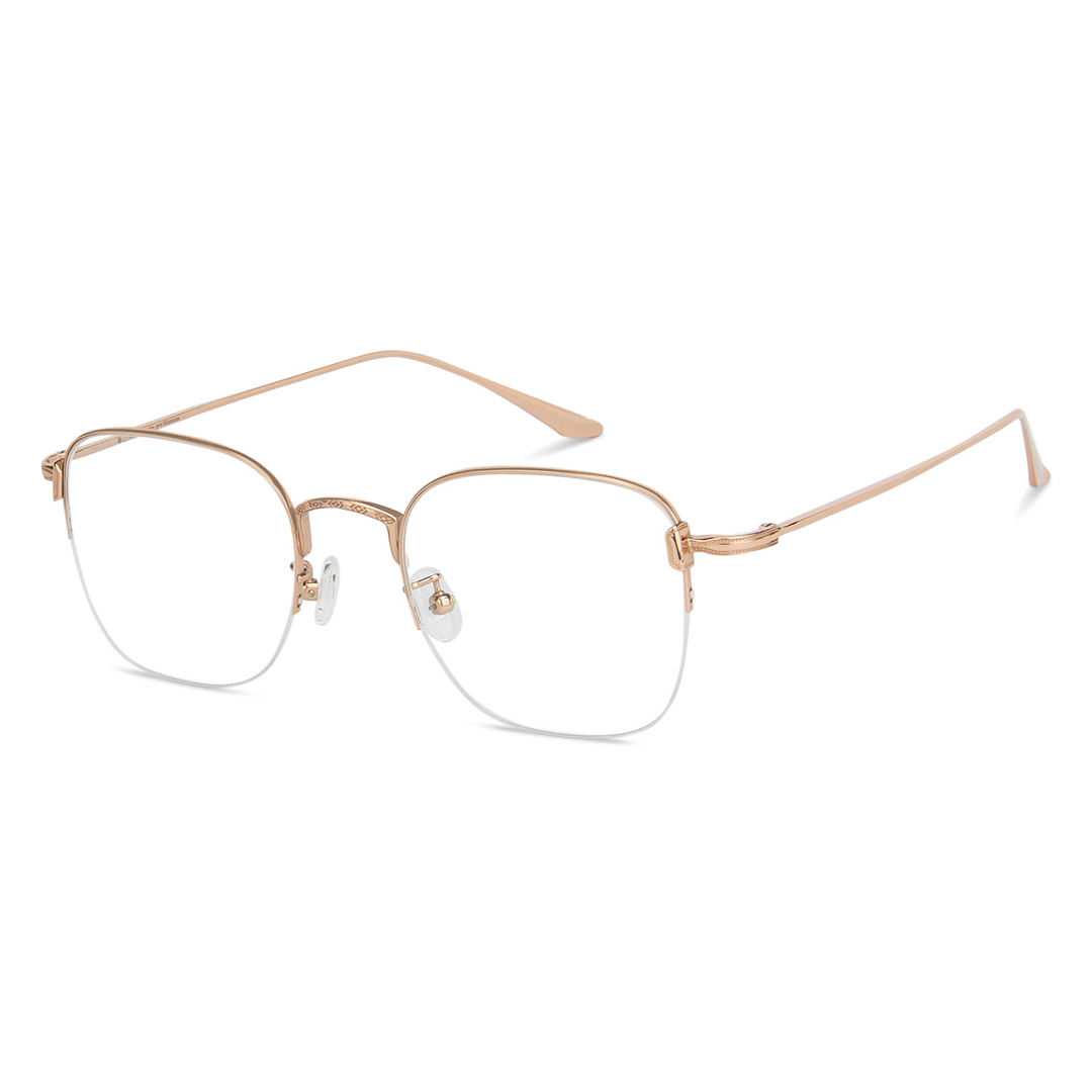 John Jacobs Online Gold Half Rim Square right side