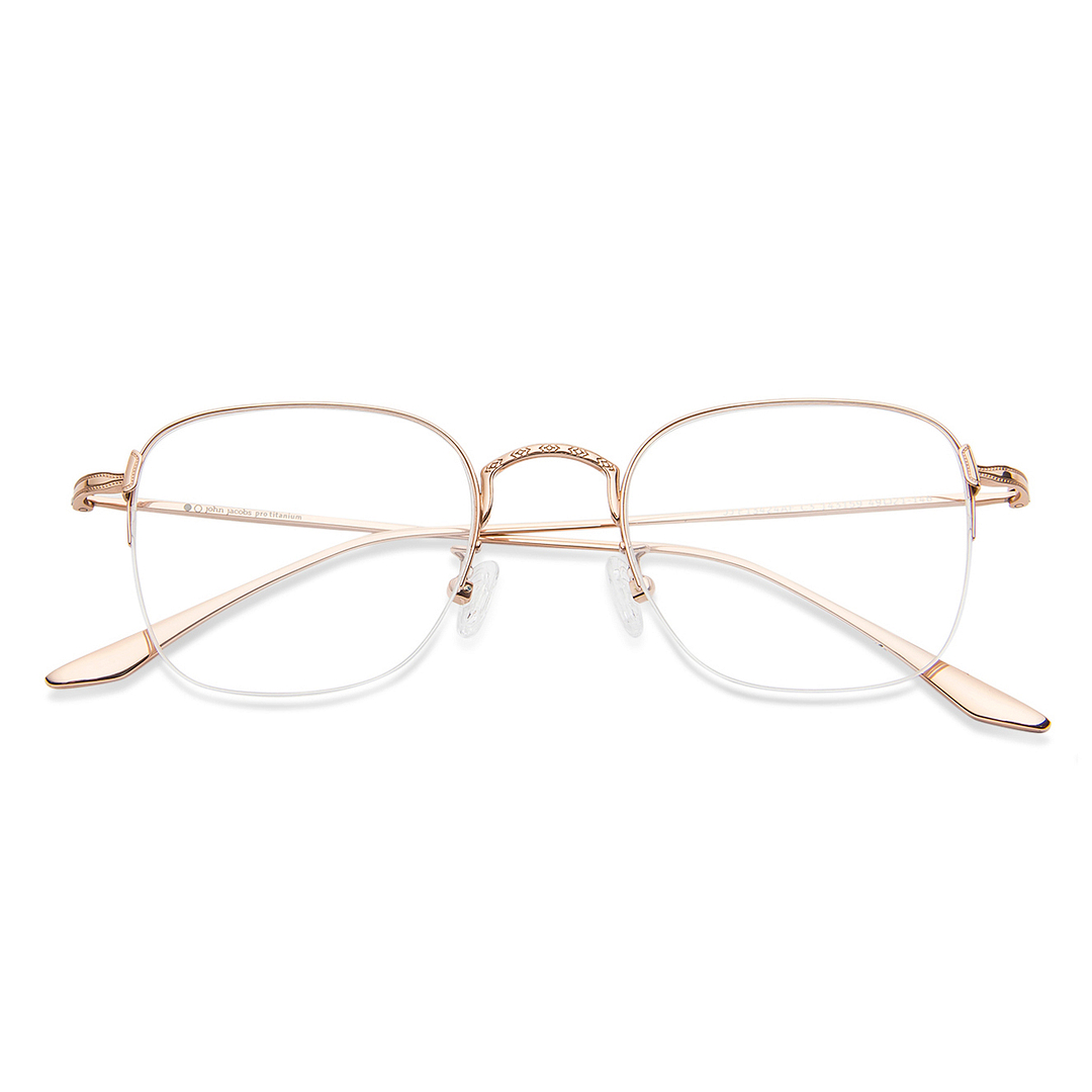 John Jacobs Online Gold Half Rim Square left side