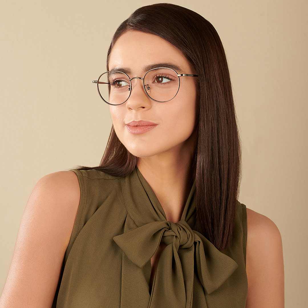 John Jacobs Gunmetal Full Rim Round left side