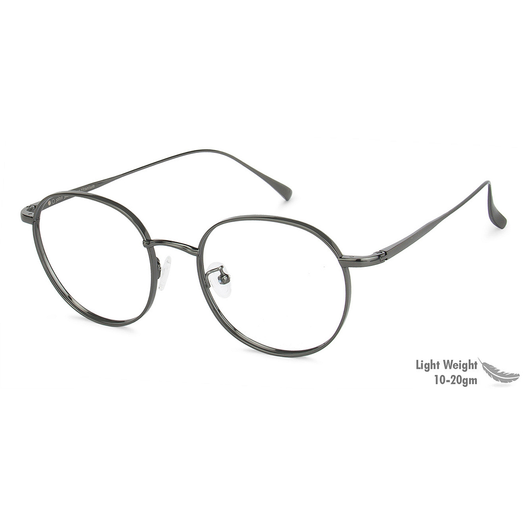 John Jacobs Gunmetal Full Rim Round left side