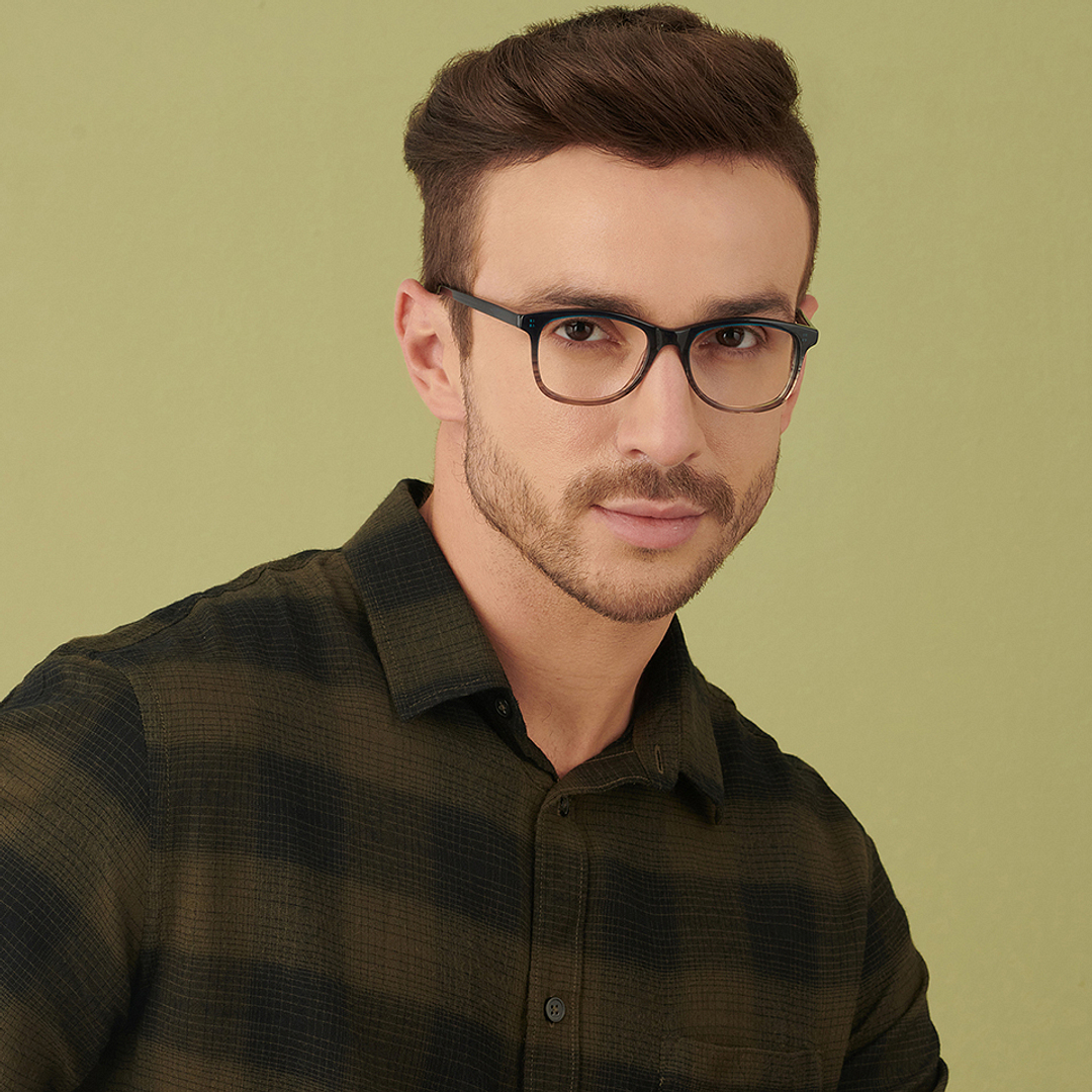 John Jacobs Online Sky Blue Full Rim Square right side