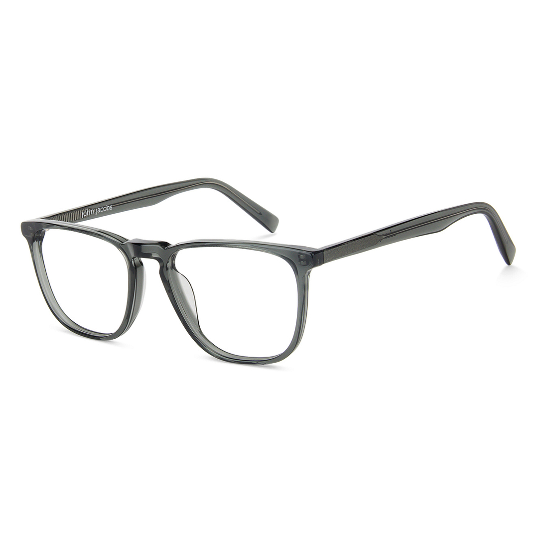 John Jacobs Online Gray Transparent Full Rim Square right side