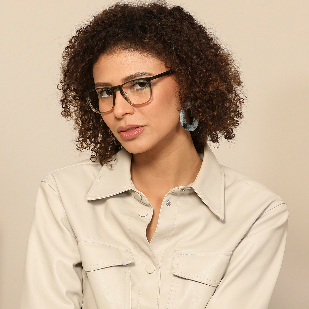 John Jacobs Online Light Green Full Rim Square left side