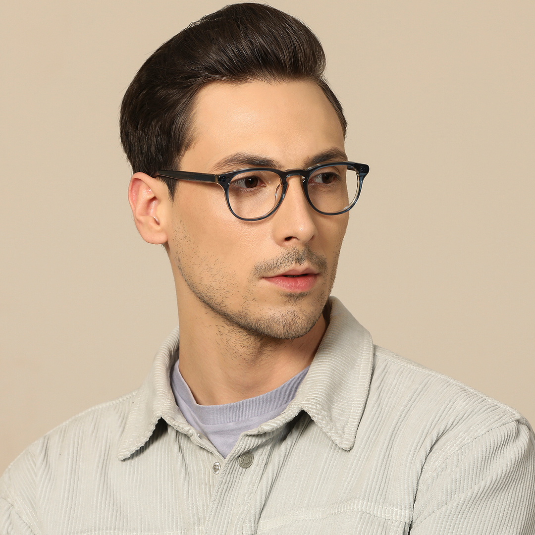 John Jacobs Brown Transparent Full Rim Round left side