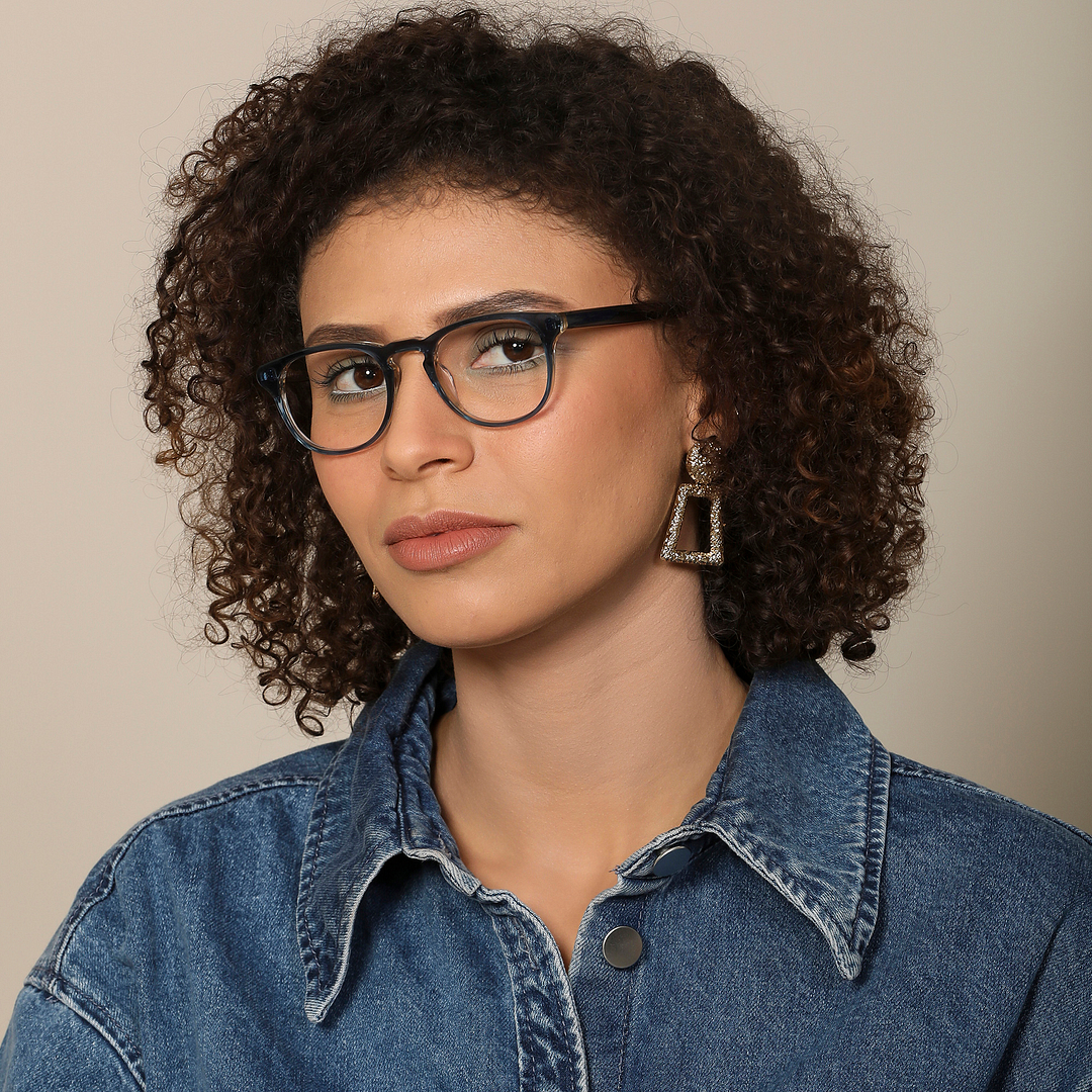 John Jacobs Brown Transparent Full Rim Round left side