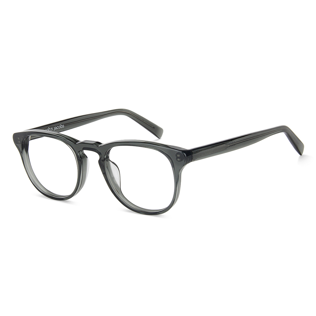 John Jacobs Online Gray Transparent Full Rim Round left side