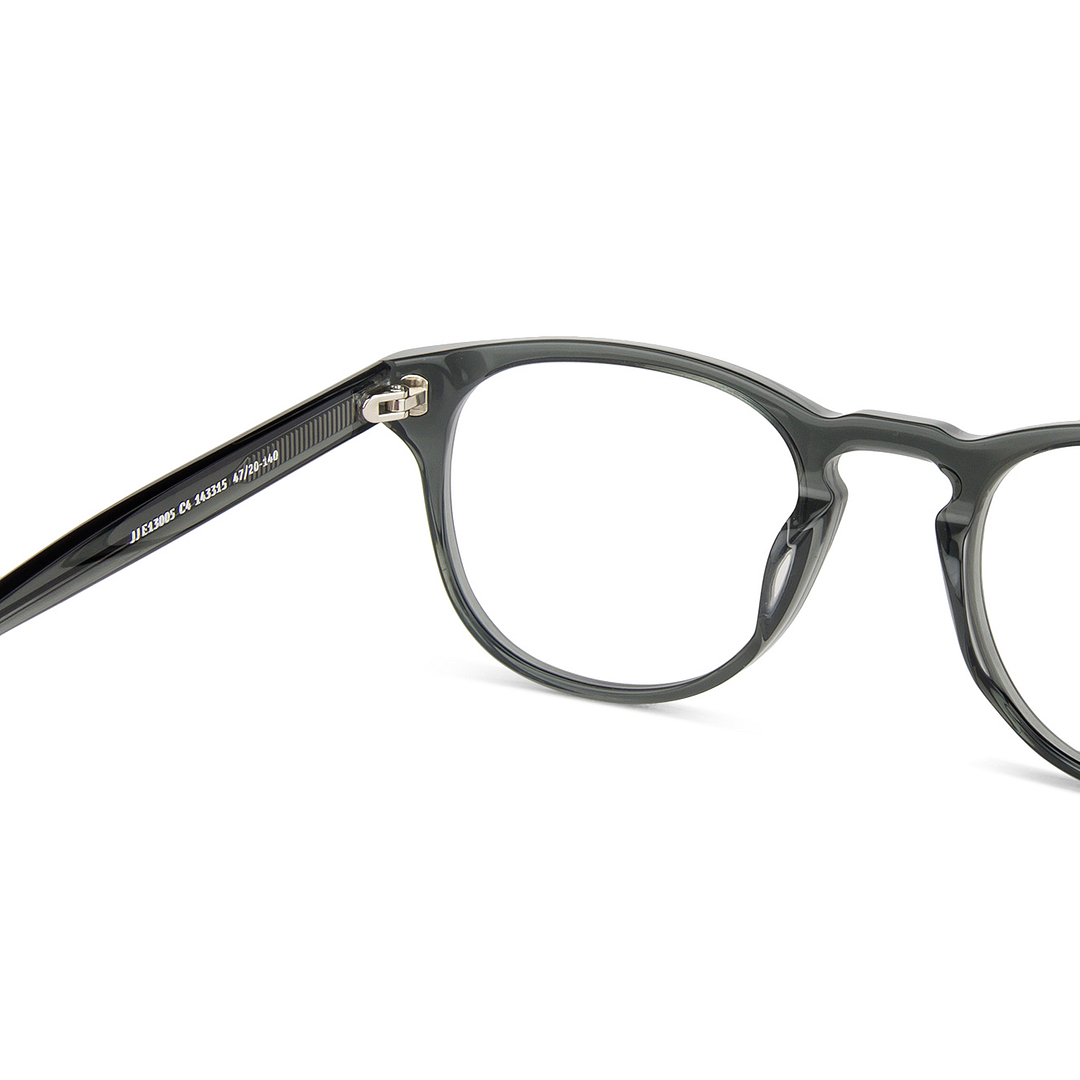 John Jacobs Online Gray Transparent Full Rim Round right side