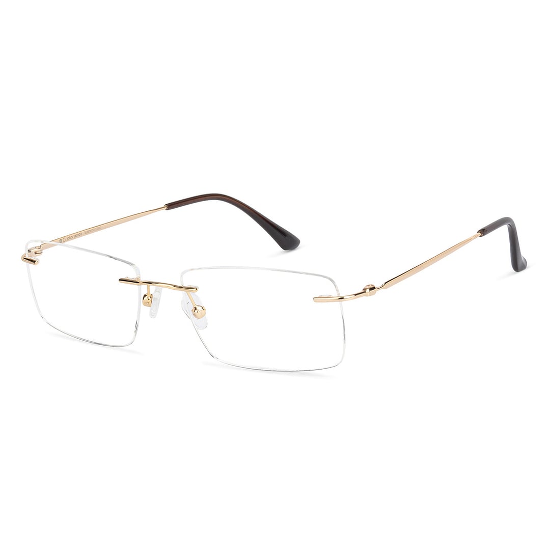 John Jacobs Gold Rimless Rectangle left side