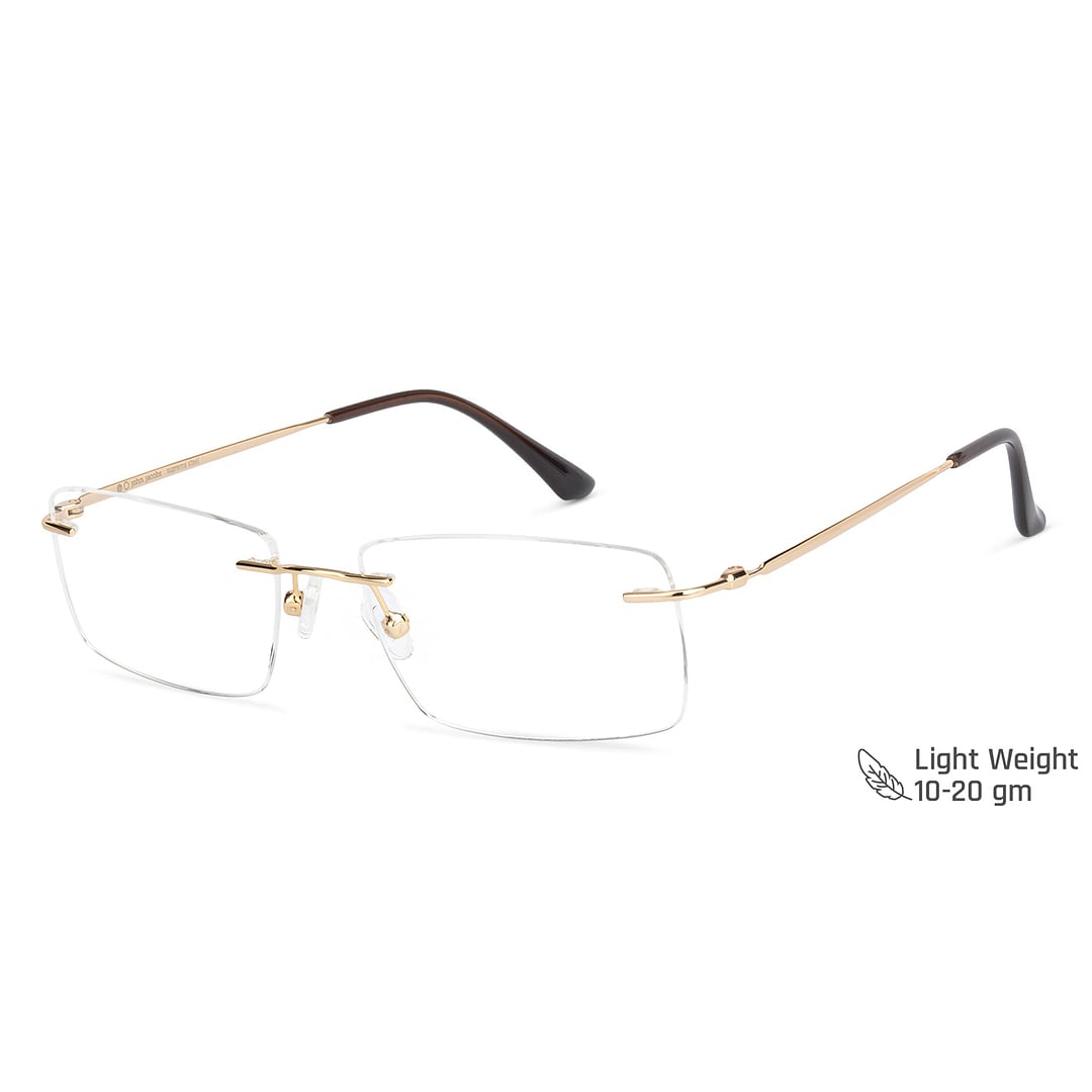 John Jacobs Gold Rimless Rectangle left side