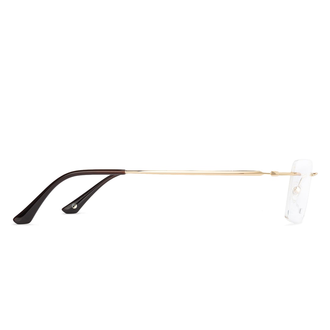 John Jacobs Gold Rimless Rectangle left side