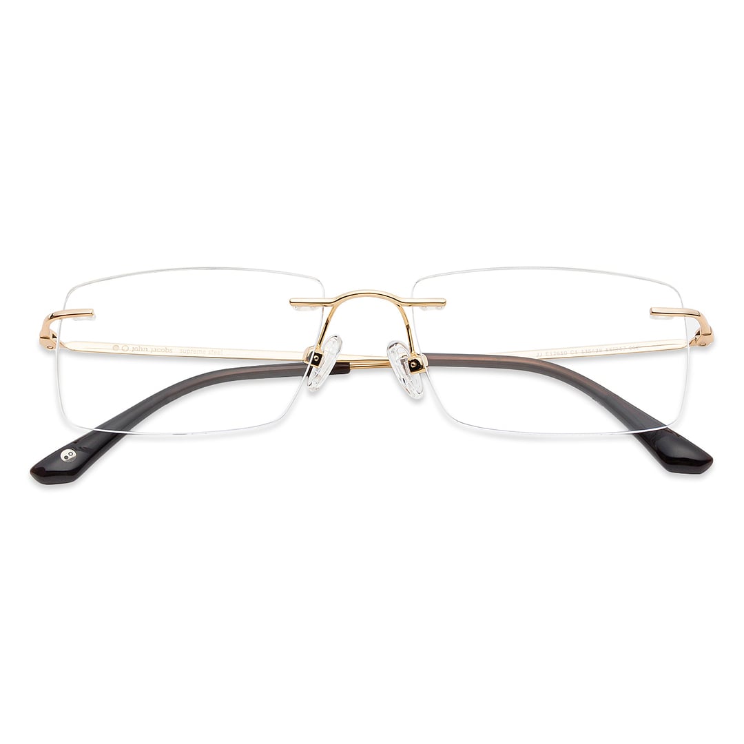 John Jacobs Gold Rimless Rectangle left side