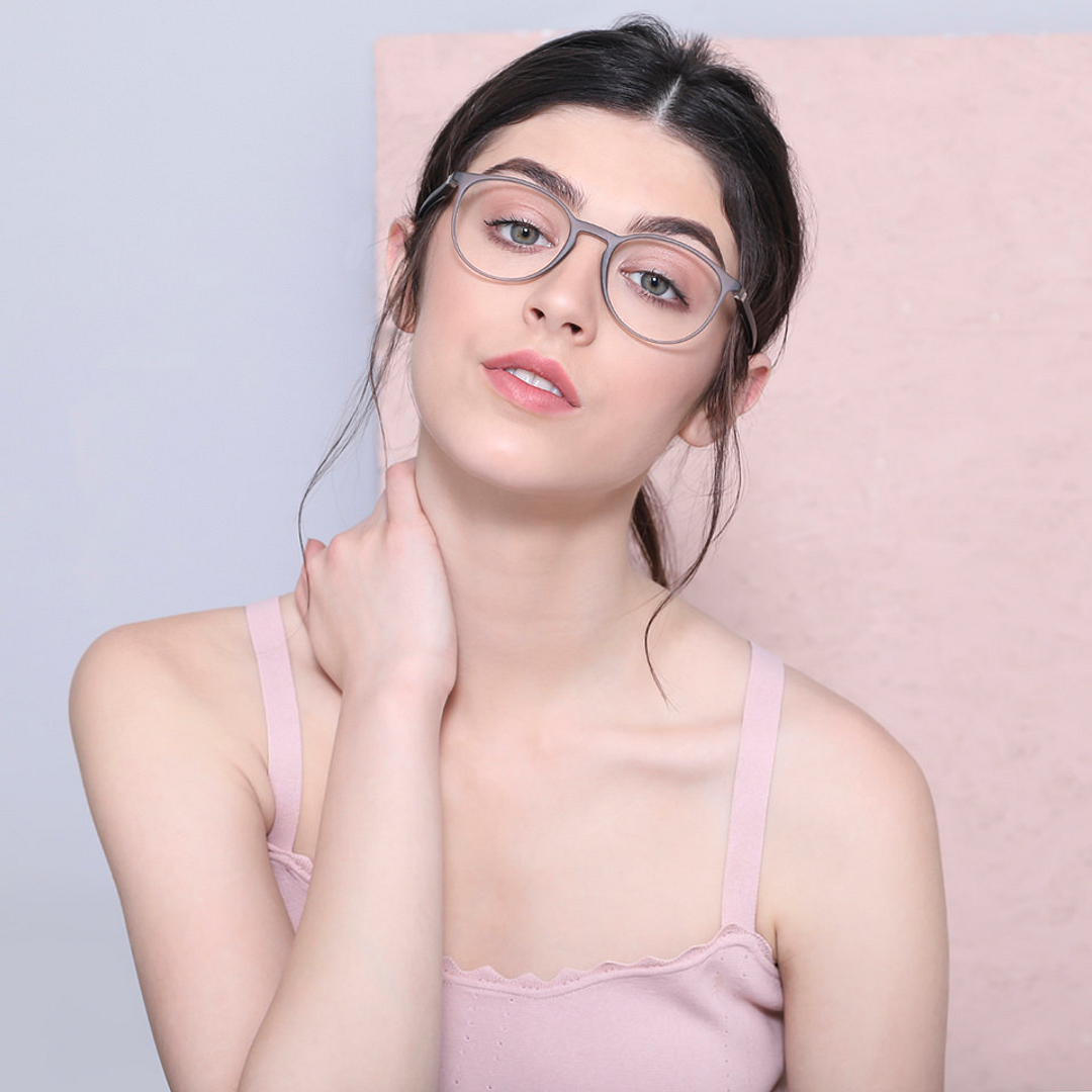 John Jacobs Gray Full Rim Round left side