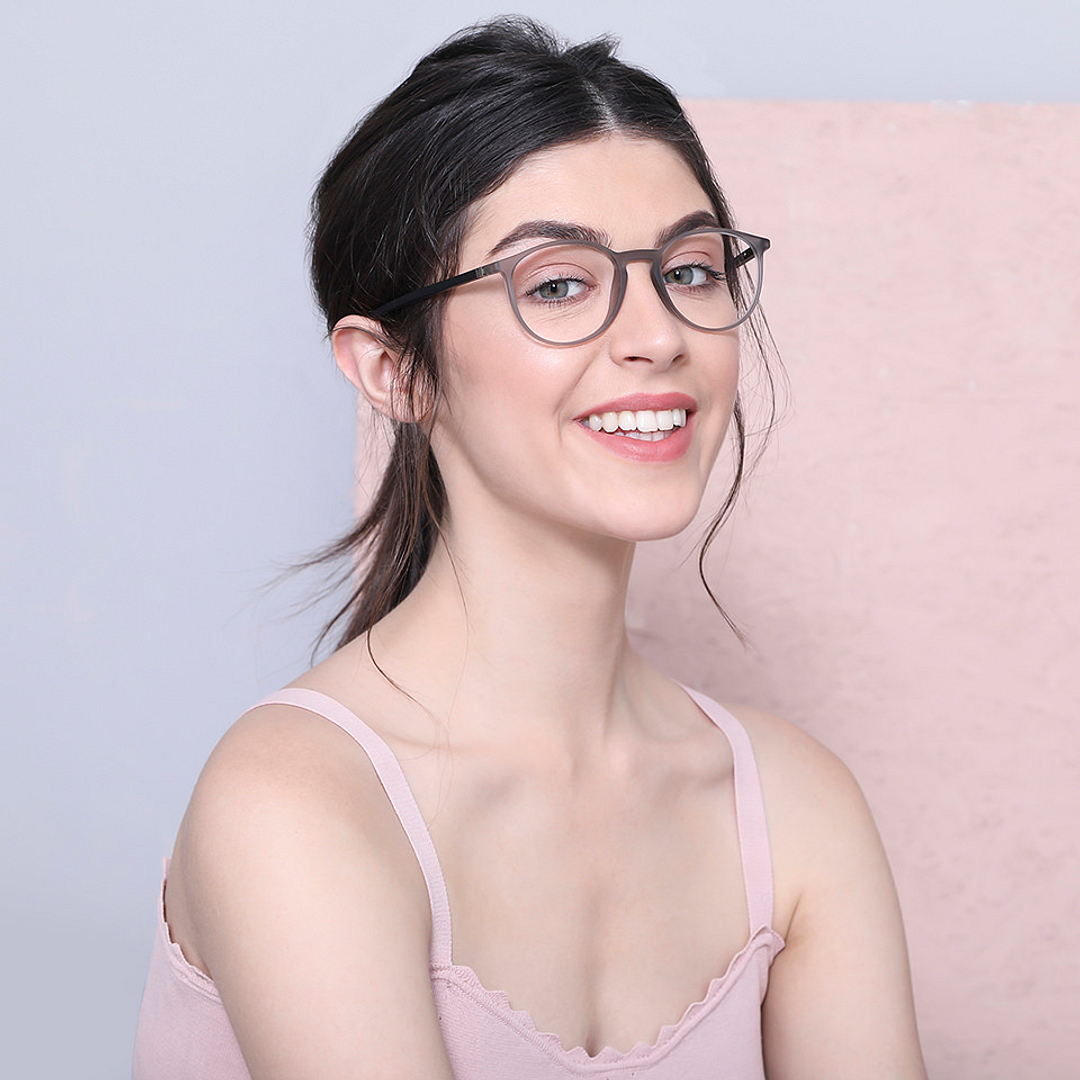 John Jacobs Gray Full Rim Round left side