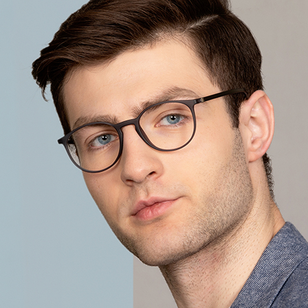 John Jacobs Gray Full Rim Round left side