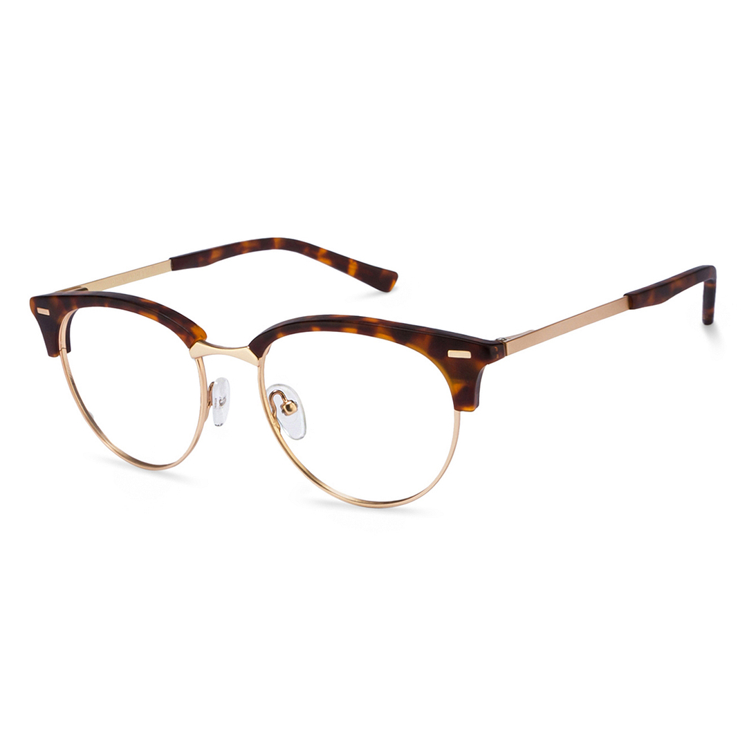 John Jacobs Screen Glasses Gold Full Rim Clubmaster right side