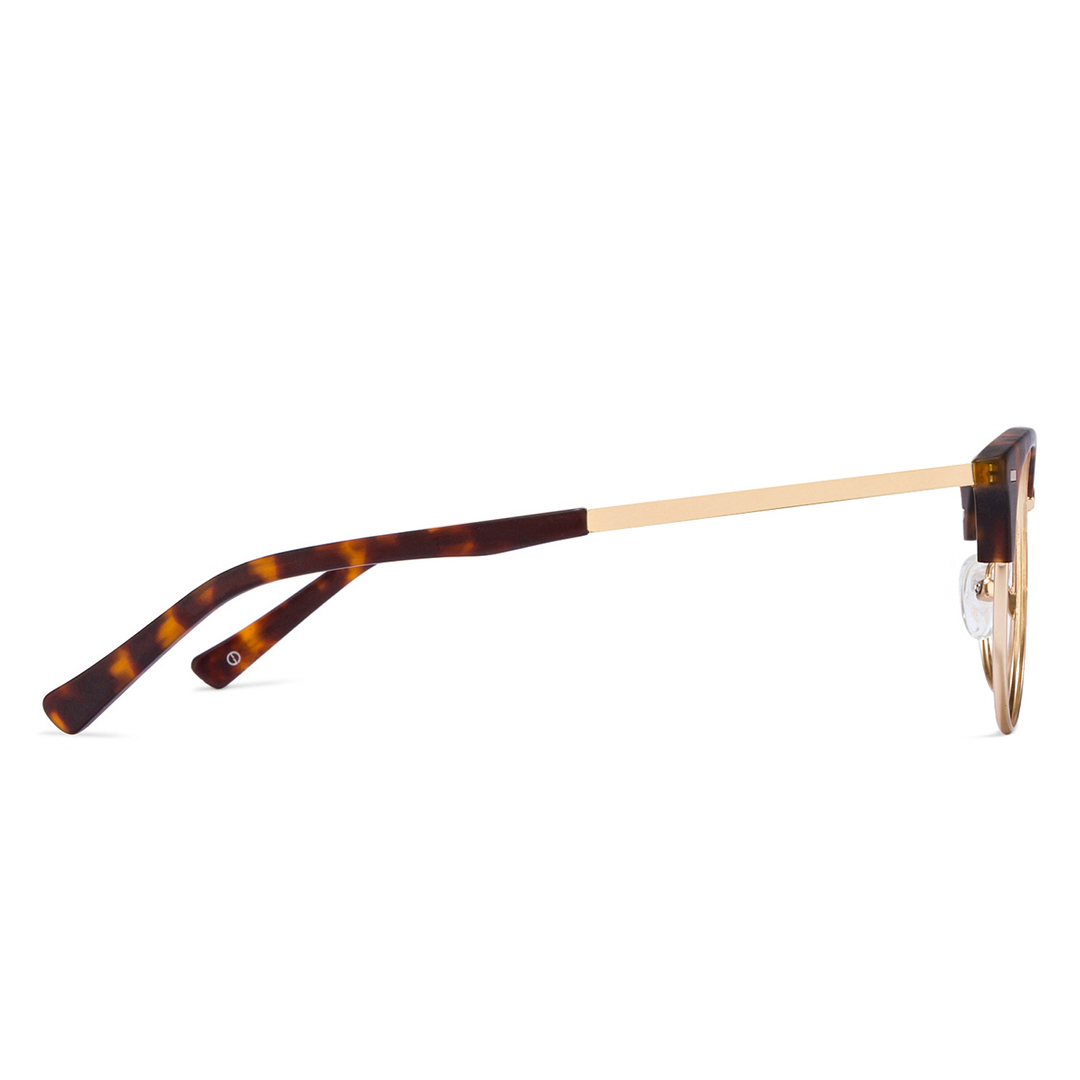 John Jacobs Screen Glasses Gold Full Rim Clubmaster left side