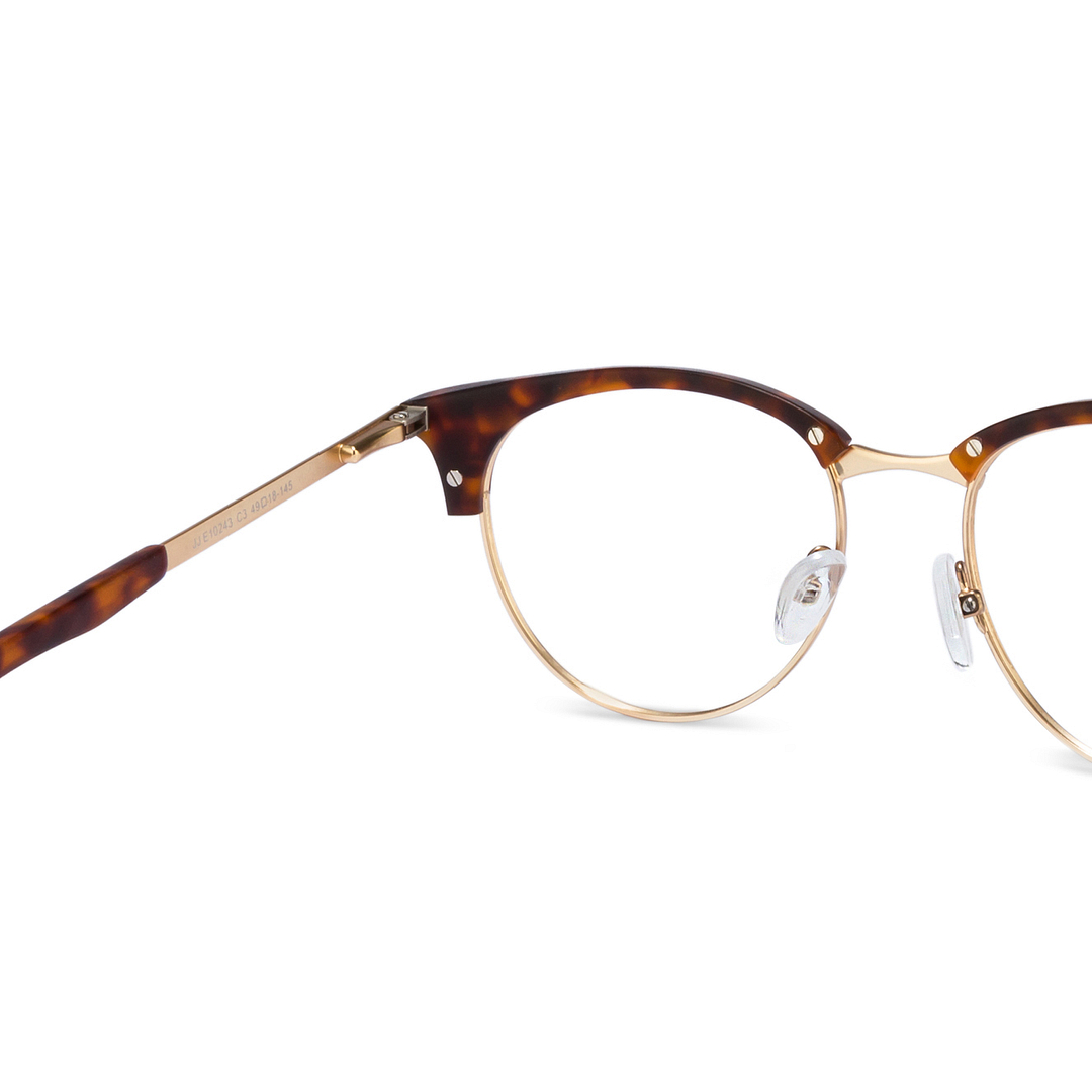 John Jacobs Screen Glasses Gold Full Rim Clubmaster right side