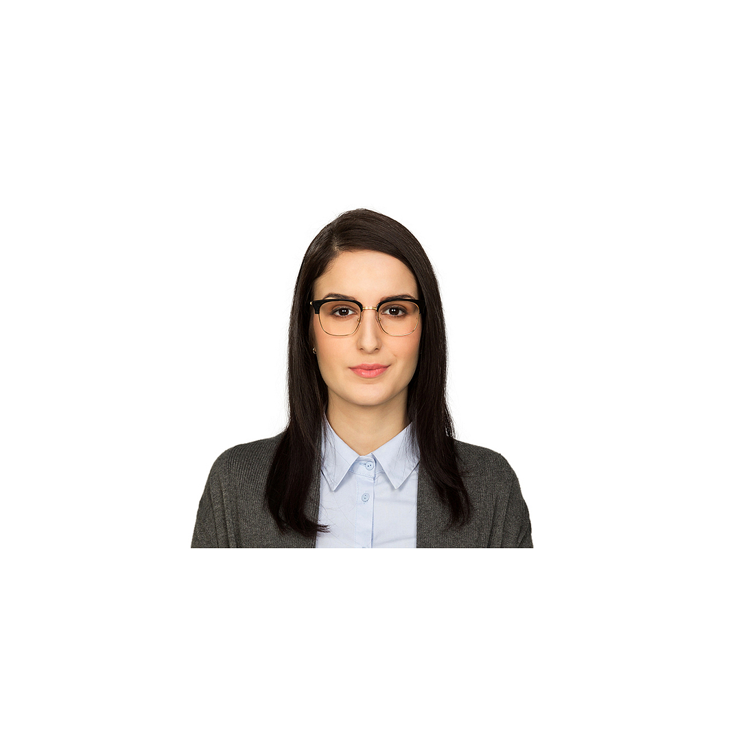 John Jacobs Screen Glasses Gold Full Rim Clubmaster right side