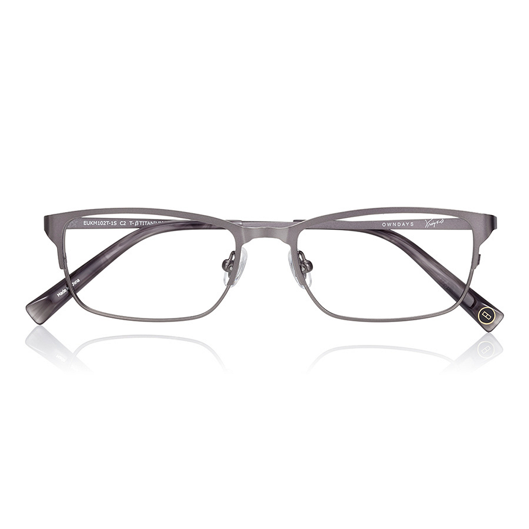 K.moriyama Light Gray Full Rim Rectangle right side