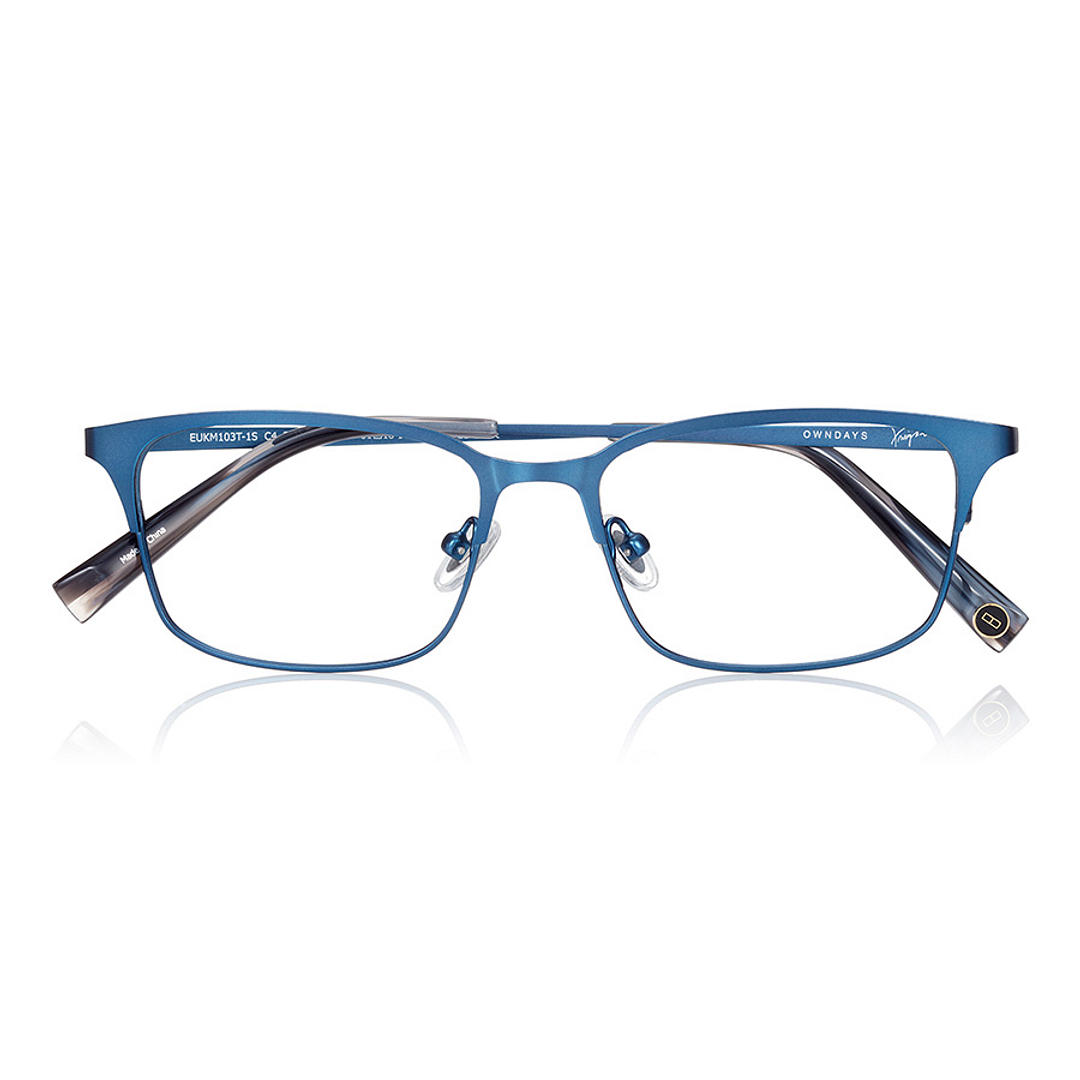 K.moriyama Sky Blue Full Rim Rectangle right side