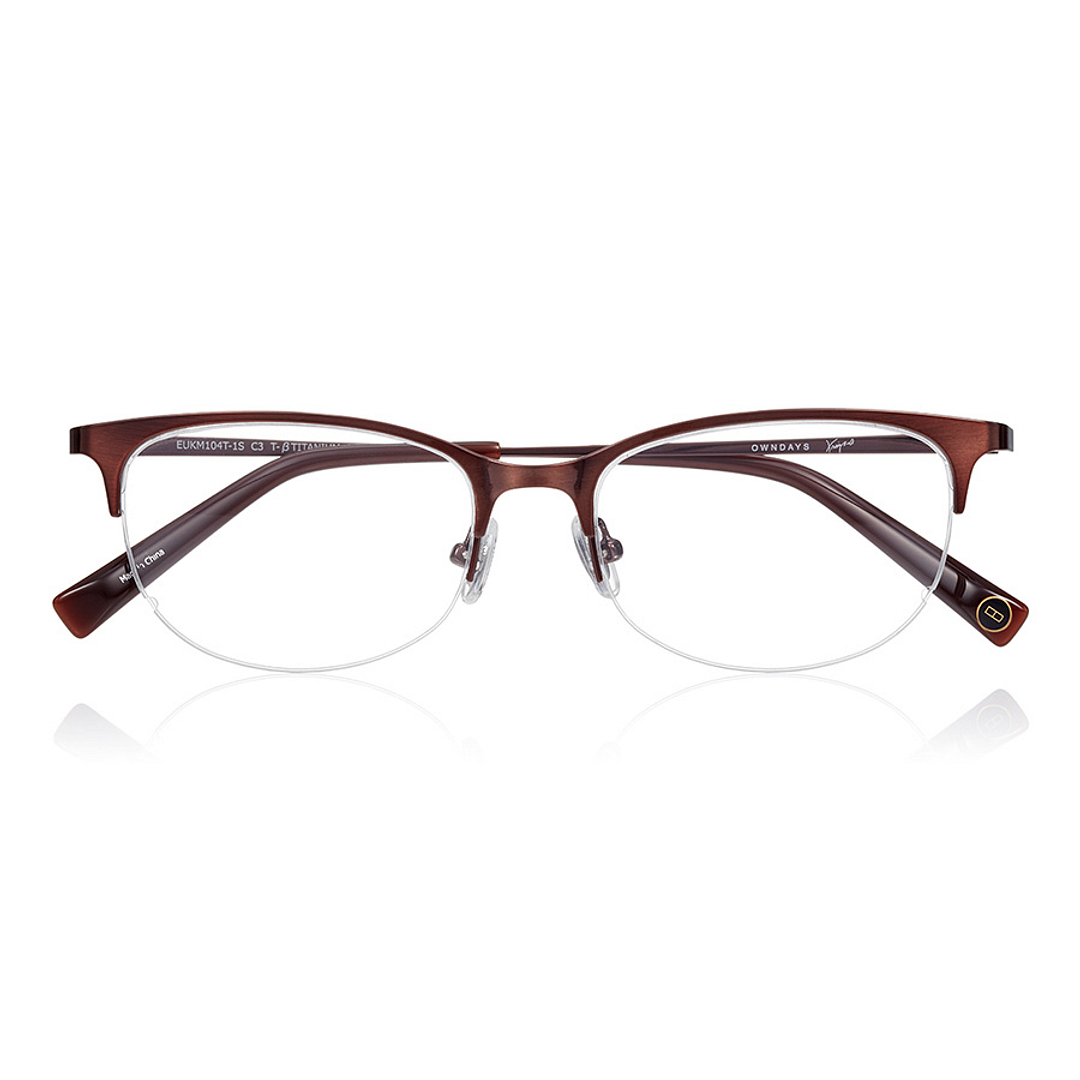K.moriyama Light Brown Half Rim Oval right side