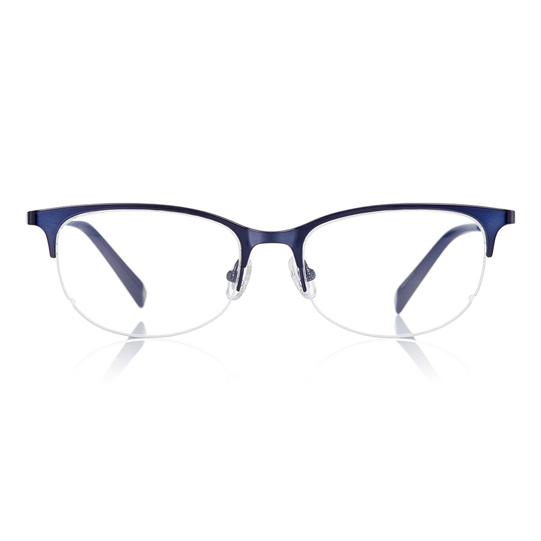 K.moriyama Navy Blue Half Rim Oval right side