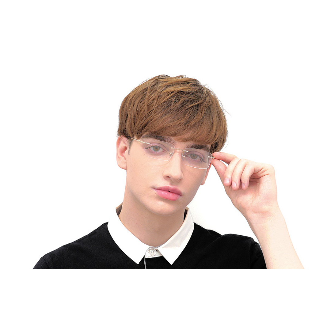 K.moriyama Light Brown Full Rim Rectangle left side