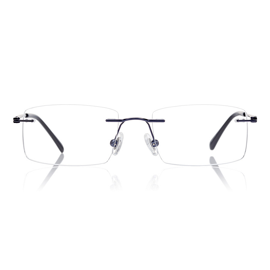 K.moriyama Navy Blue Full Rim Rectangle right side