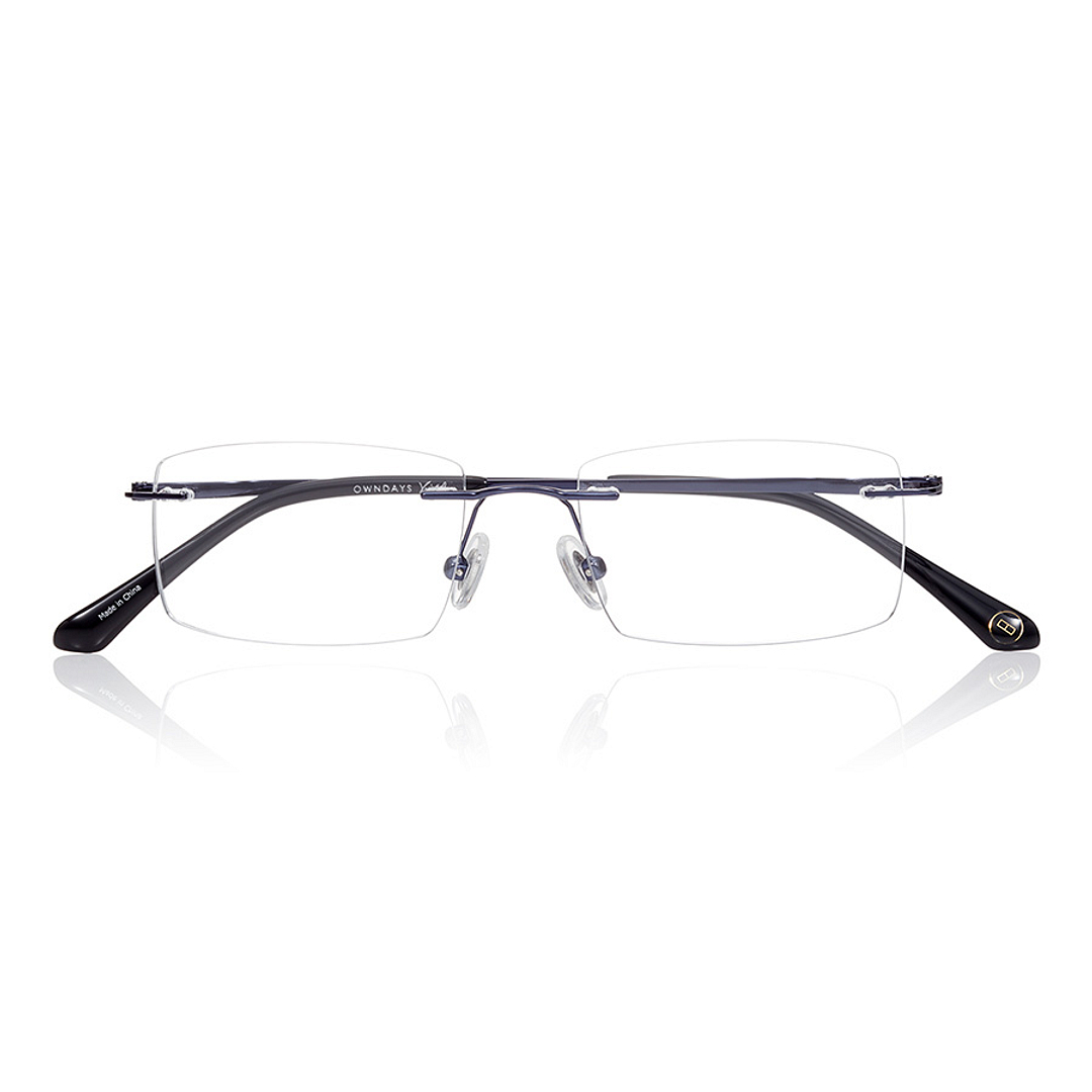 K.moriyama Navy Blue Full Rim Rectangle right side