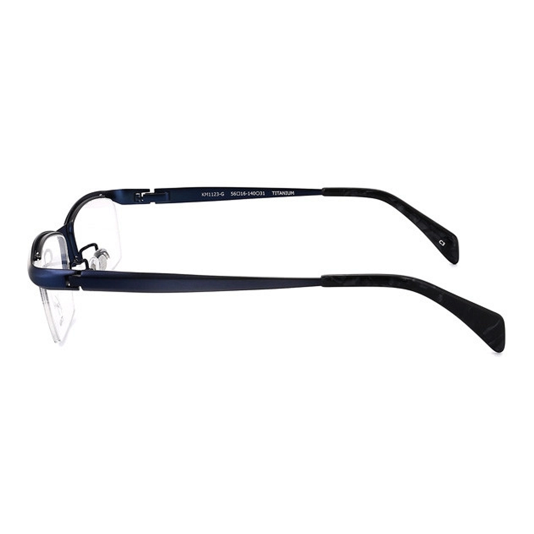 K.moriyama Navy Blue Full Rim Rectangle left side