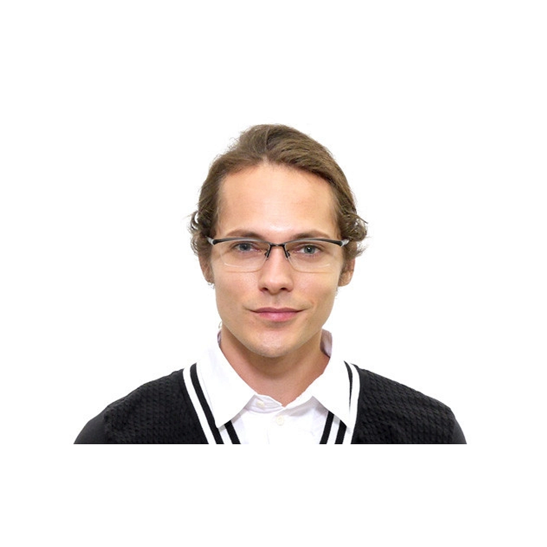 K.moriyama Navy Blue Full Rim Rectangle left side